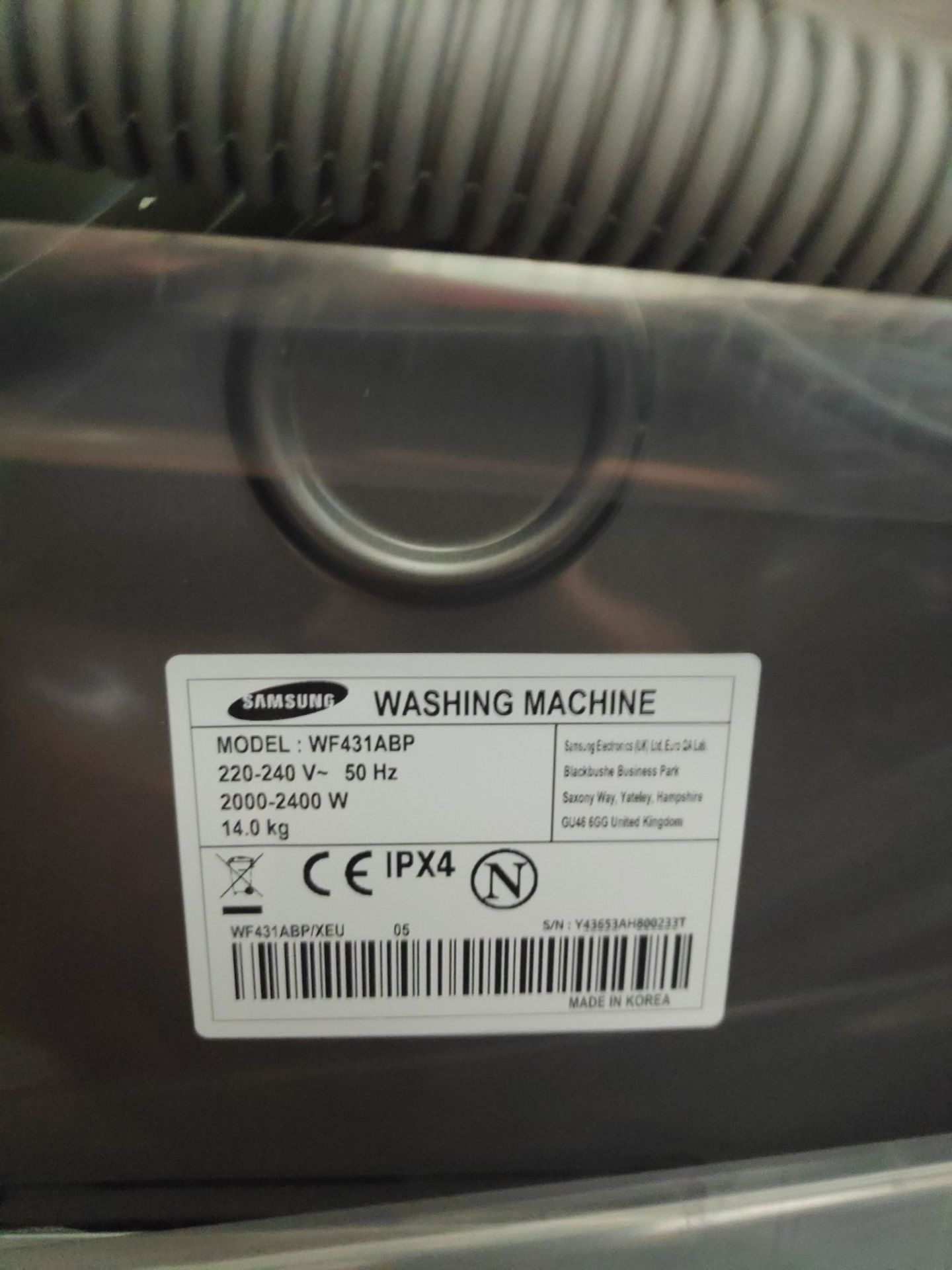 Samsung WF431 ABP 14KG Washing Machine - Image 2 of 3