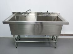 Vogue Stainless Steel Double Deep Pot Sink with Ta