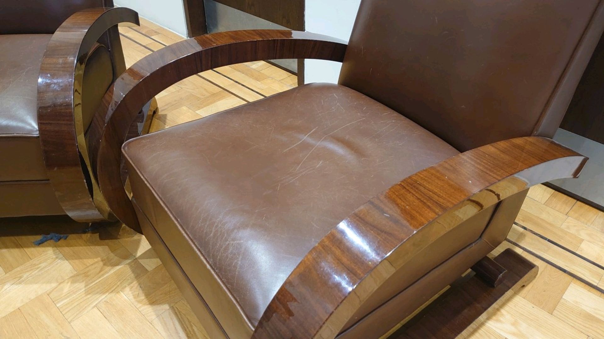 Leather Arm Chairs - Image 2 of 3