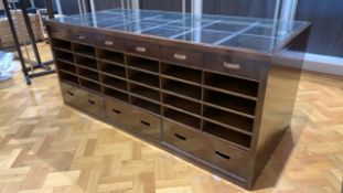 Large Wooden Display Cabinet with Drawers