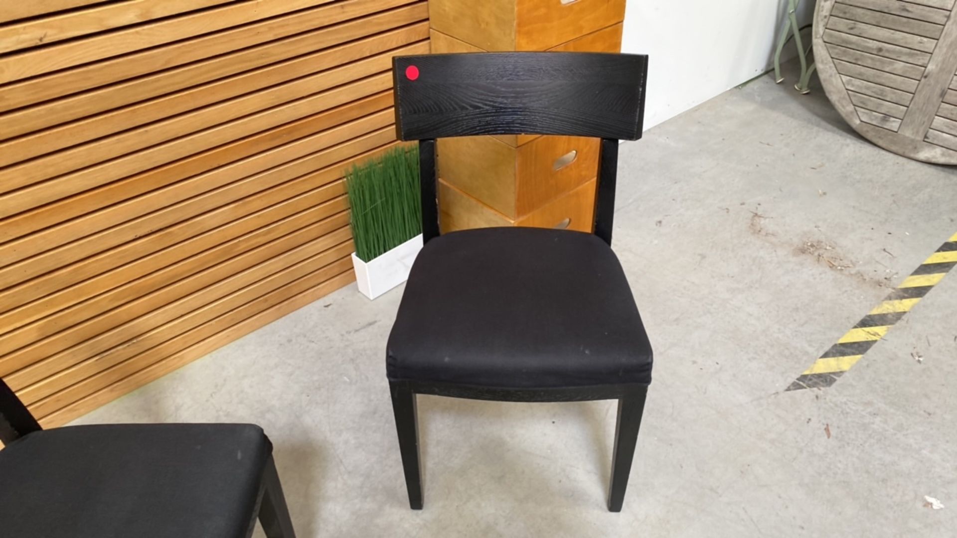 Set Of Two Black Wooden Upholstered Chairs - Image 3 of 4