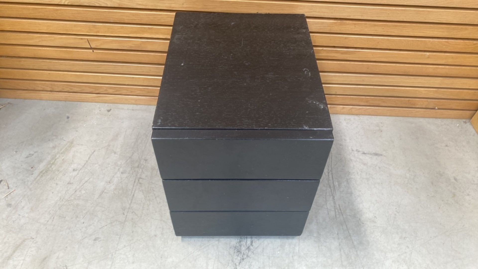 Black Wooden Side Table With 2 Draws - Image 2 of 3