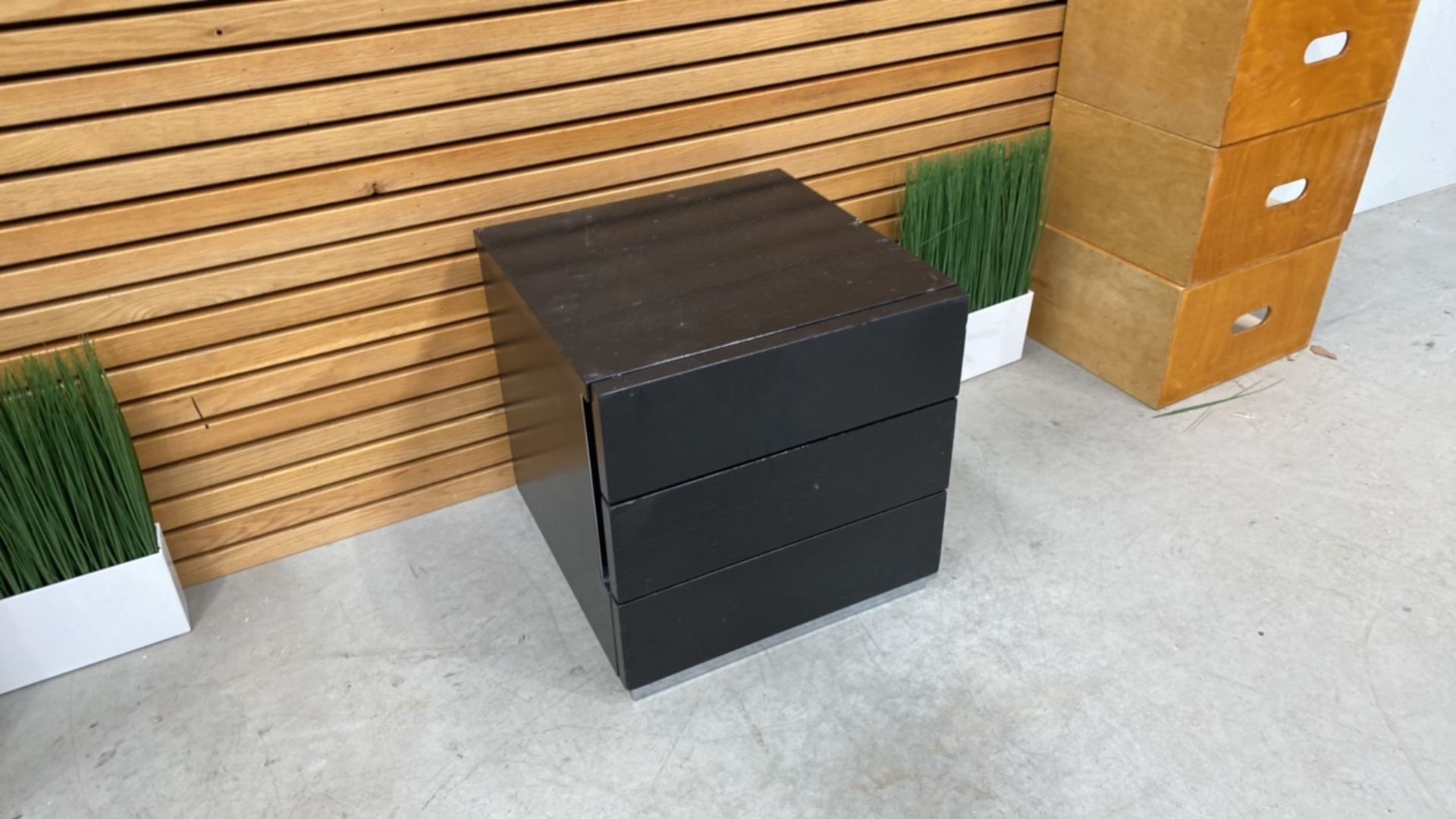 Black Wooden Side Table With 2 Draws - Image 3 of 5