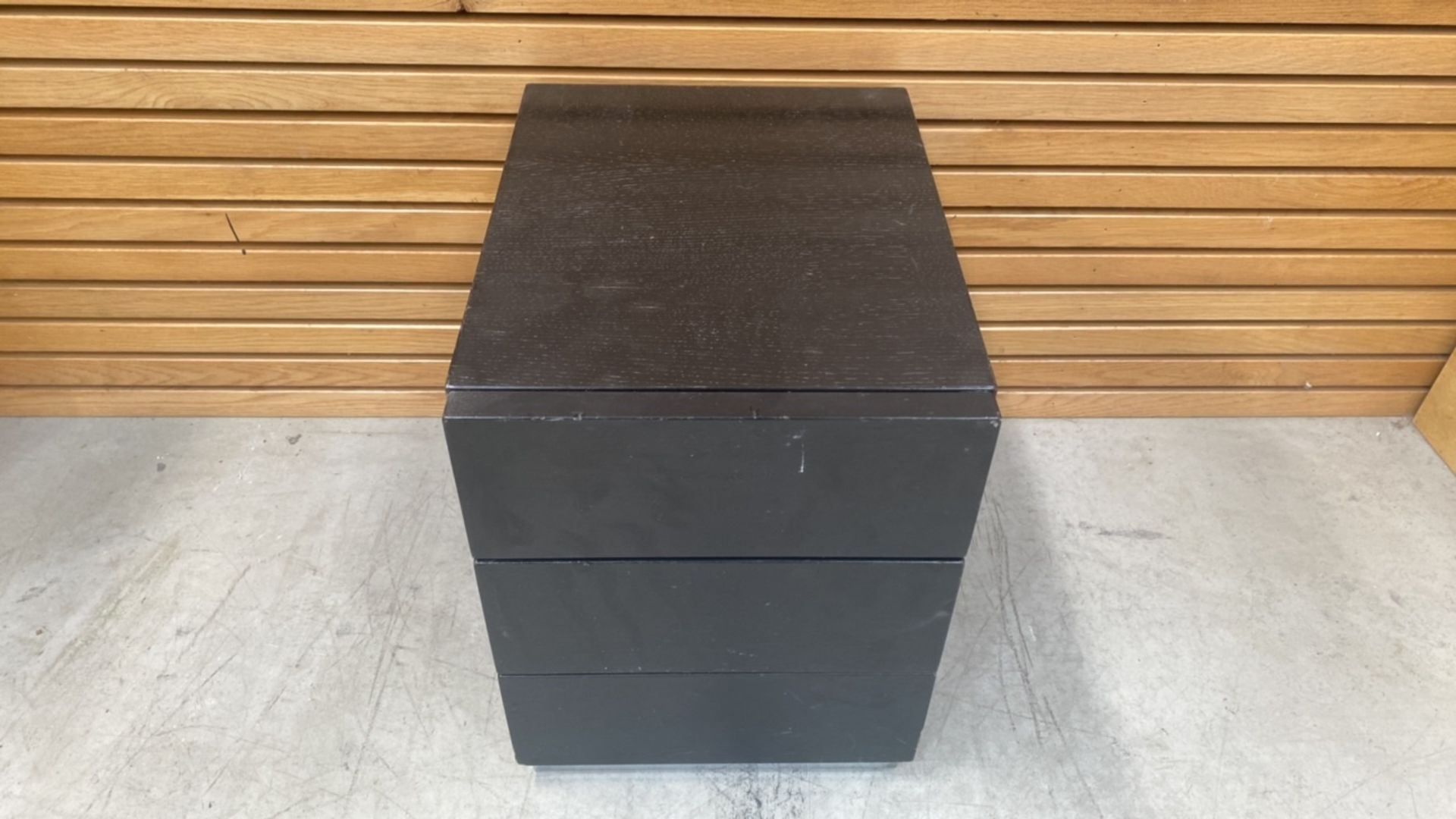 Black Wooden Side Table With 2 Draws - Image 2 of 4
