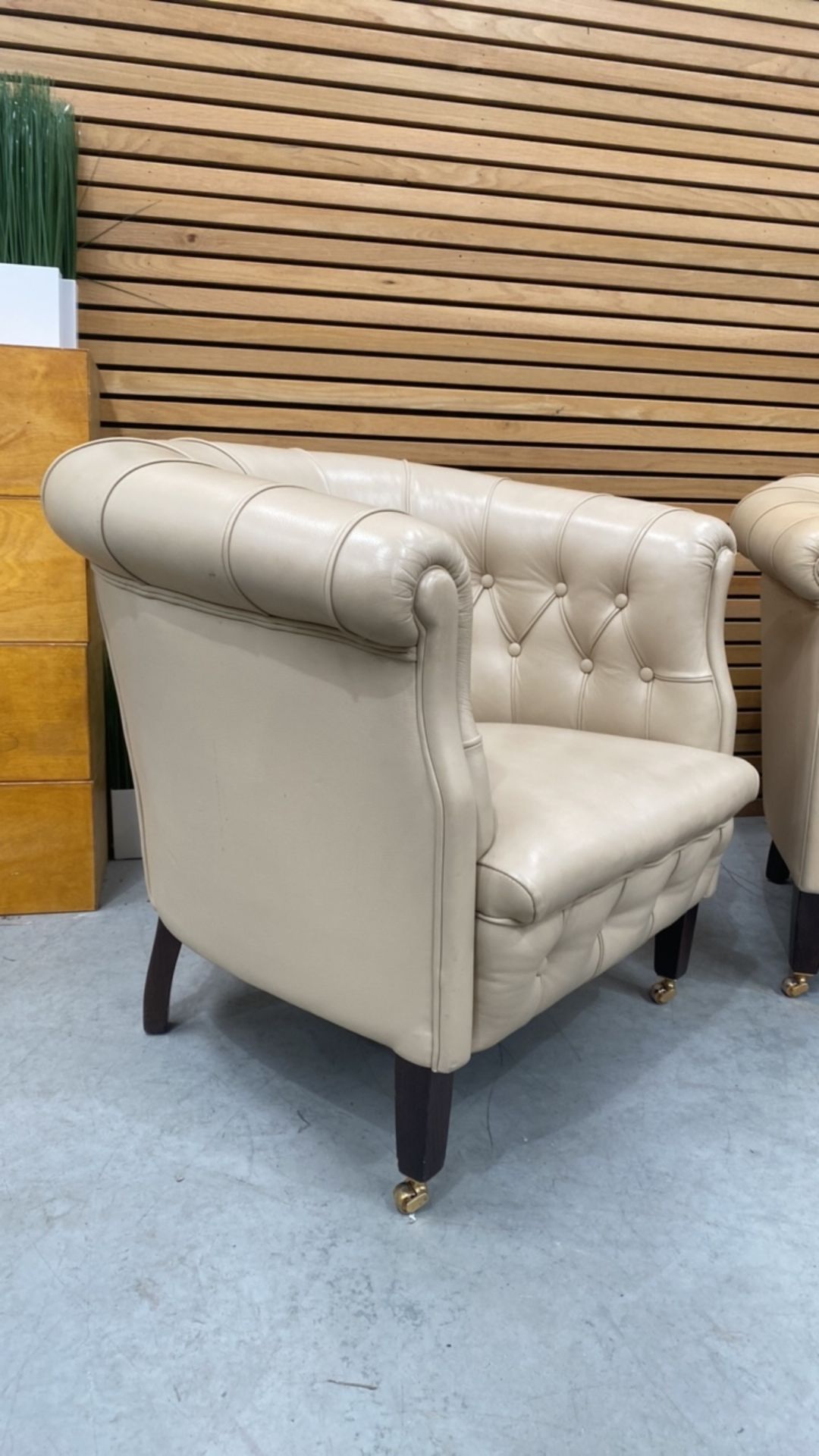 Poltrona Frau Buttoned Tub Accent Armchair X2 - Image 3 of 4