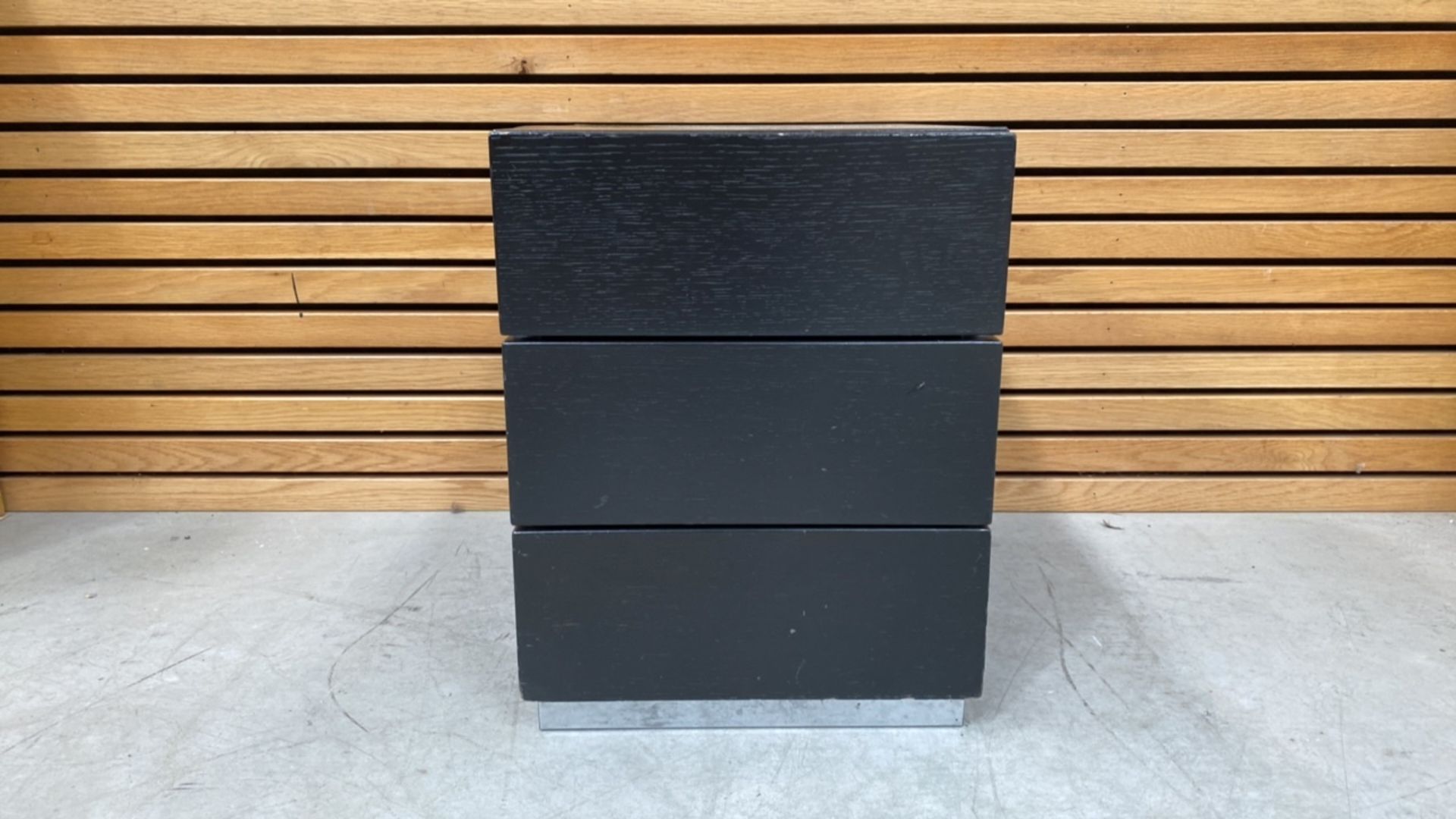 Black Wooden Side Table With 2 Draws