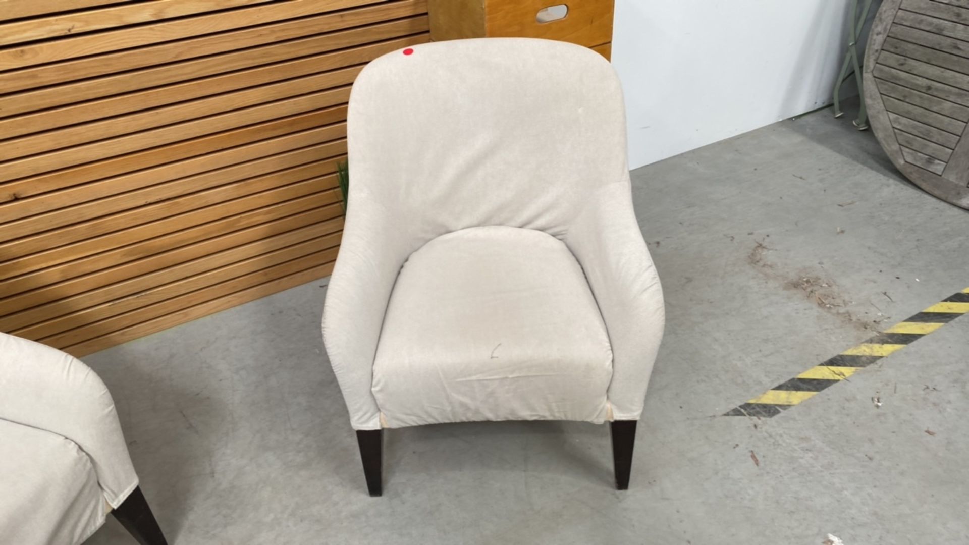 Set Of 2 Cream Upholstered Armchairs - Image 4 of 5