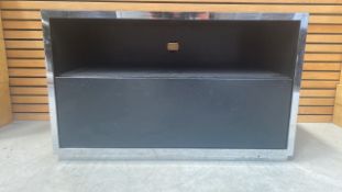 Black Wooden Side Table With 2 Draws