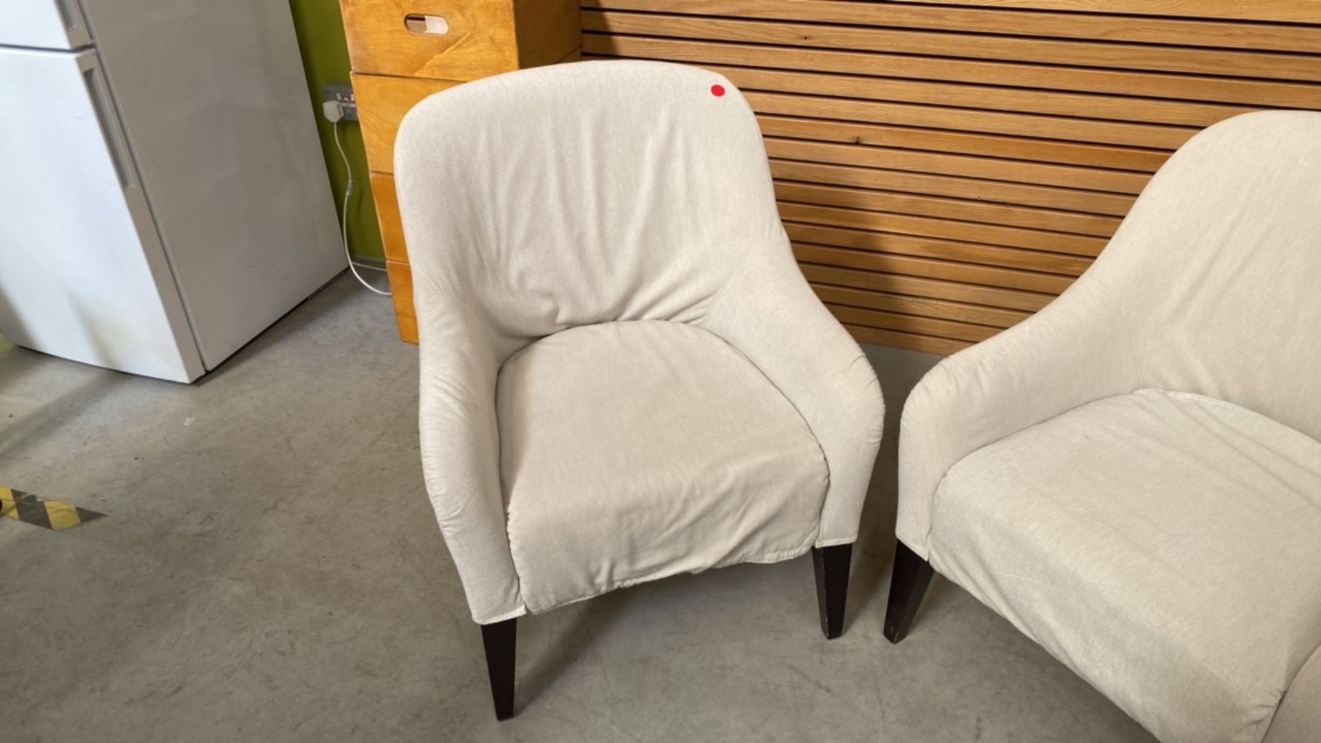 Set Of 2 Cream Upholstered Armchairs - Image 4 of 5