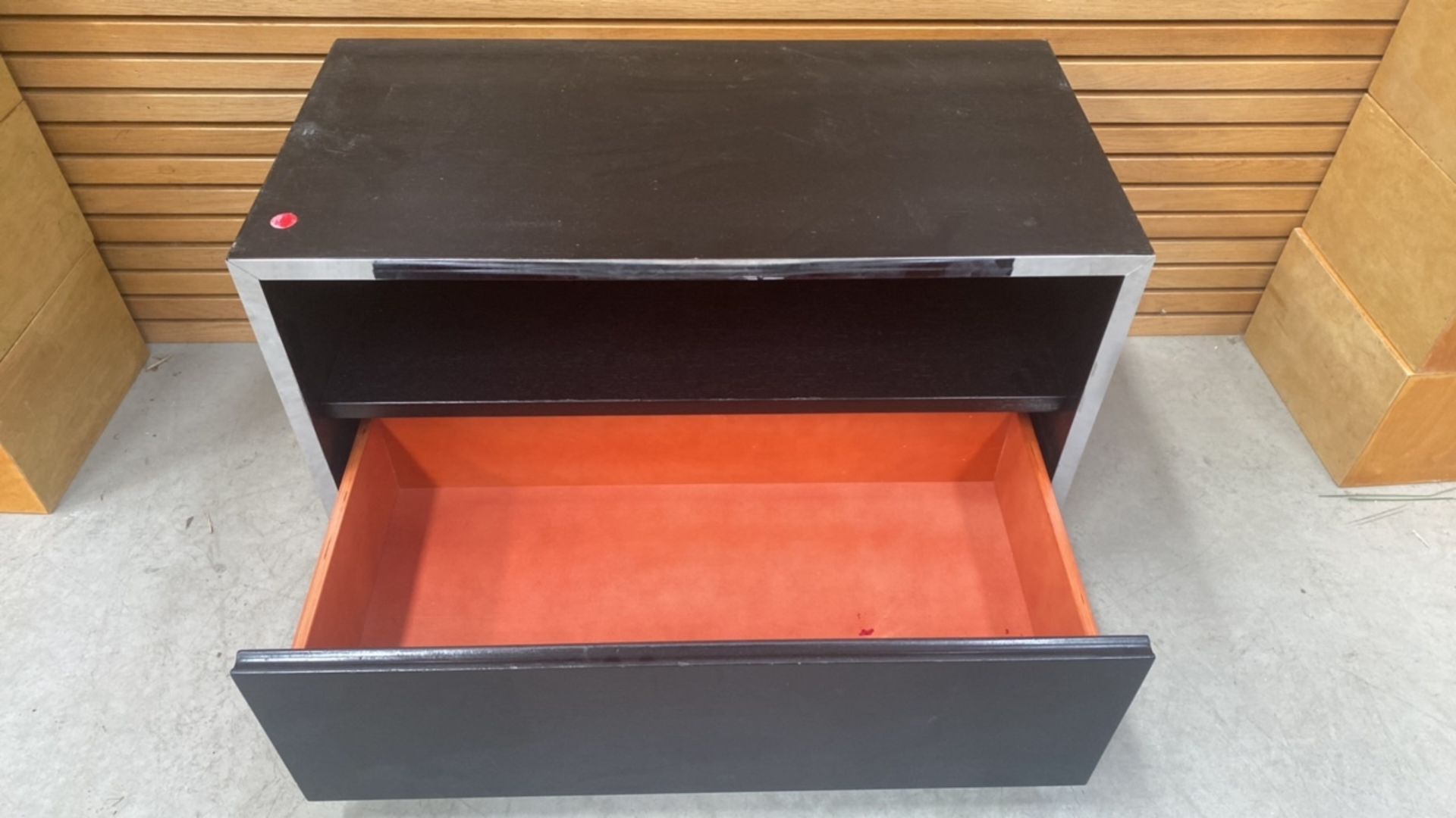 Black Wooden Side Table With 2 Draws - Image 2 of 3