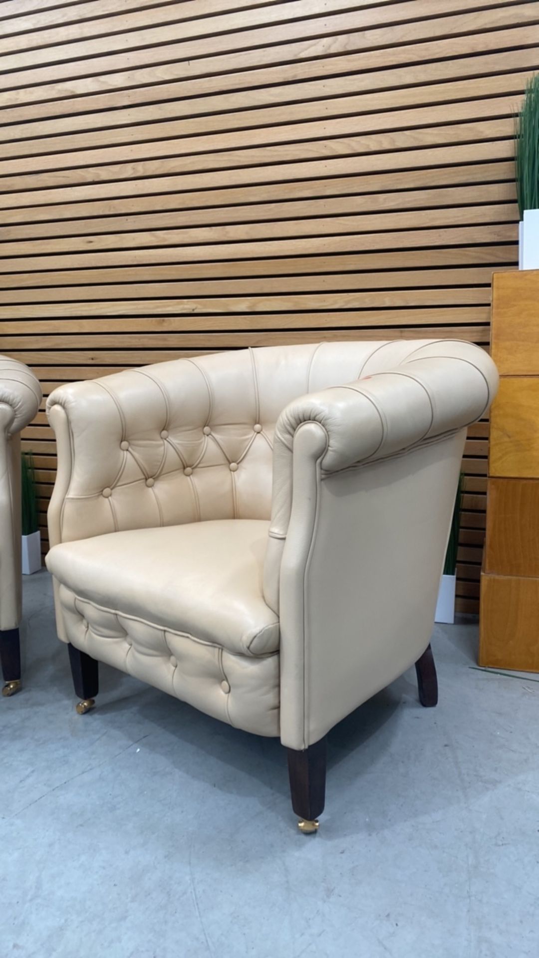 Poltrona Frau Buttoned Tub Accent Armchair X2 - Image 4 of 4