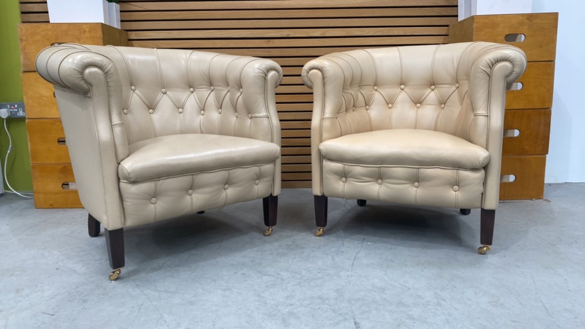 Poltrona Frau Buttoned Tub Accent Armchair X2