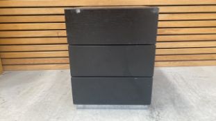 Black Wooden Side Table With 2 Draws