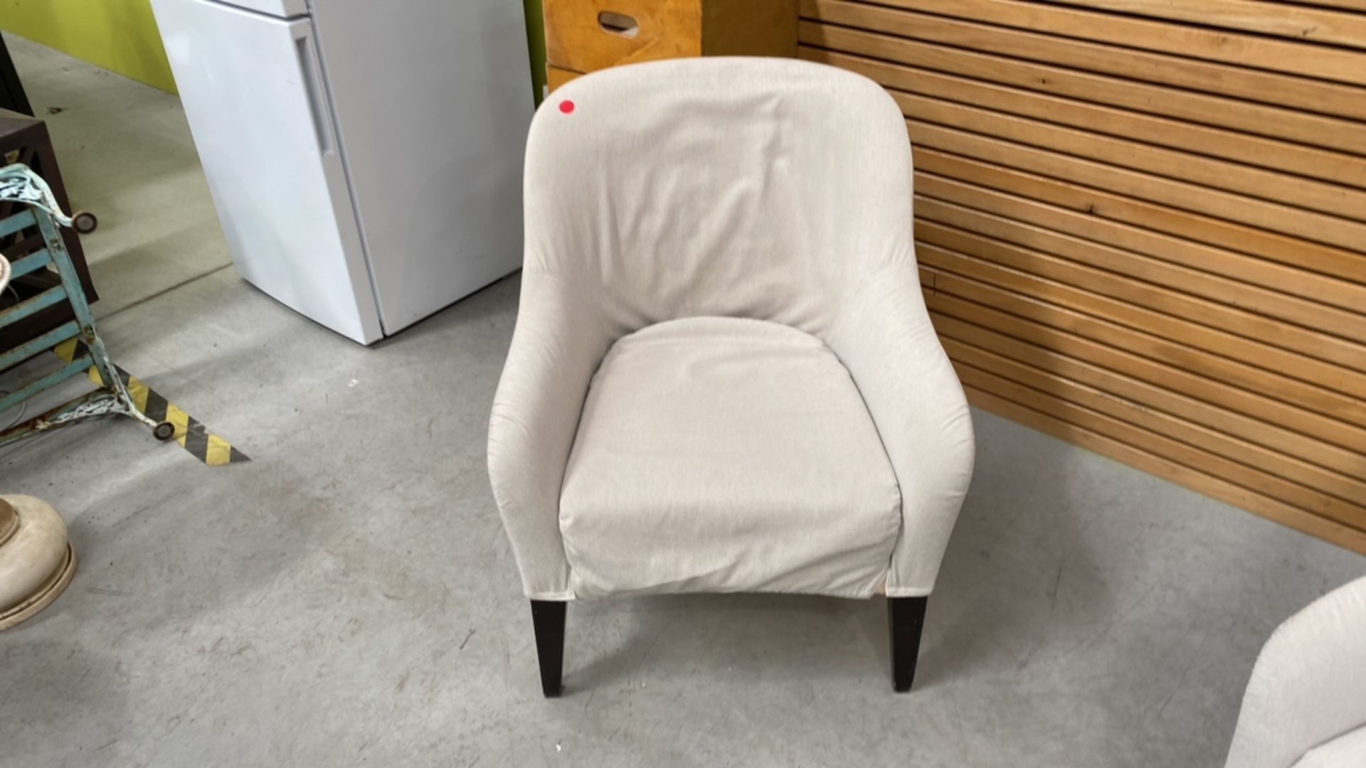 Set Of 2 Cream Upholstered Armchairs - Image 3 of 5