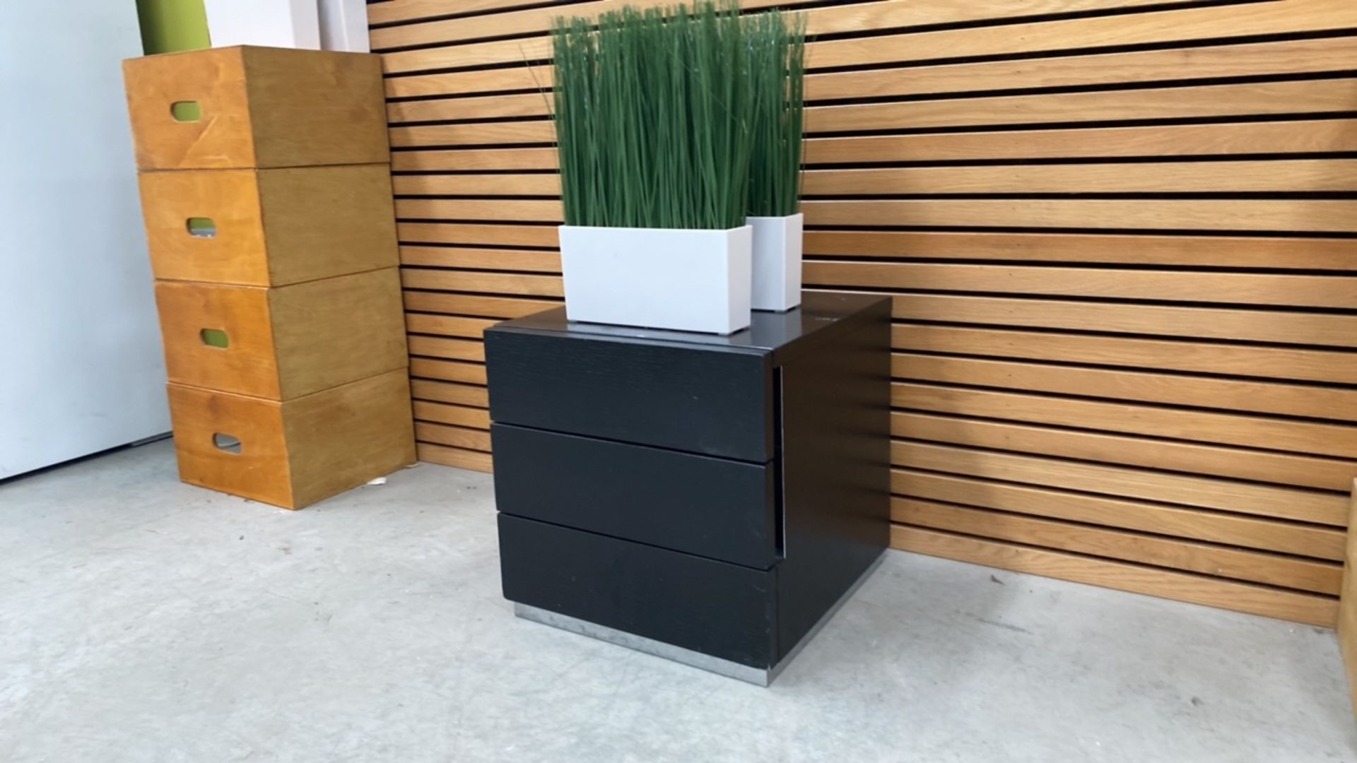 Black Wooden Side Table With 2 Draws - Image 3 of 5