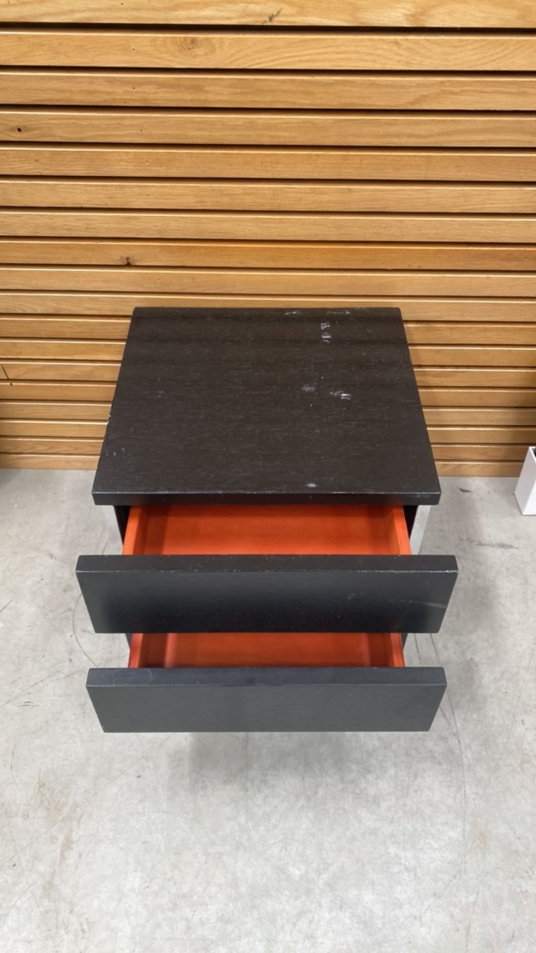 Black Wooden Side Table With 2 Draws X2 - Image 3 of 4