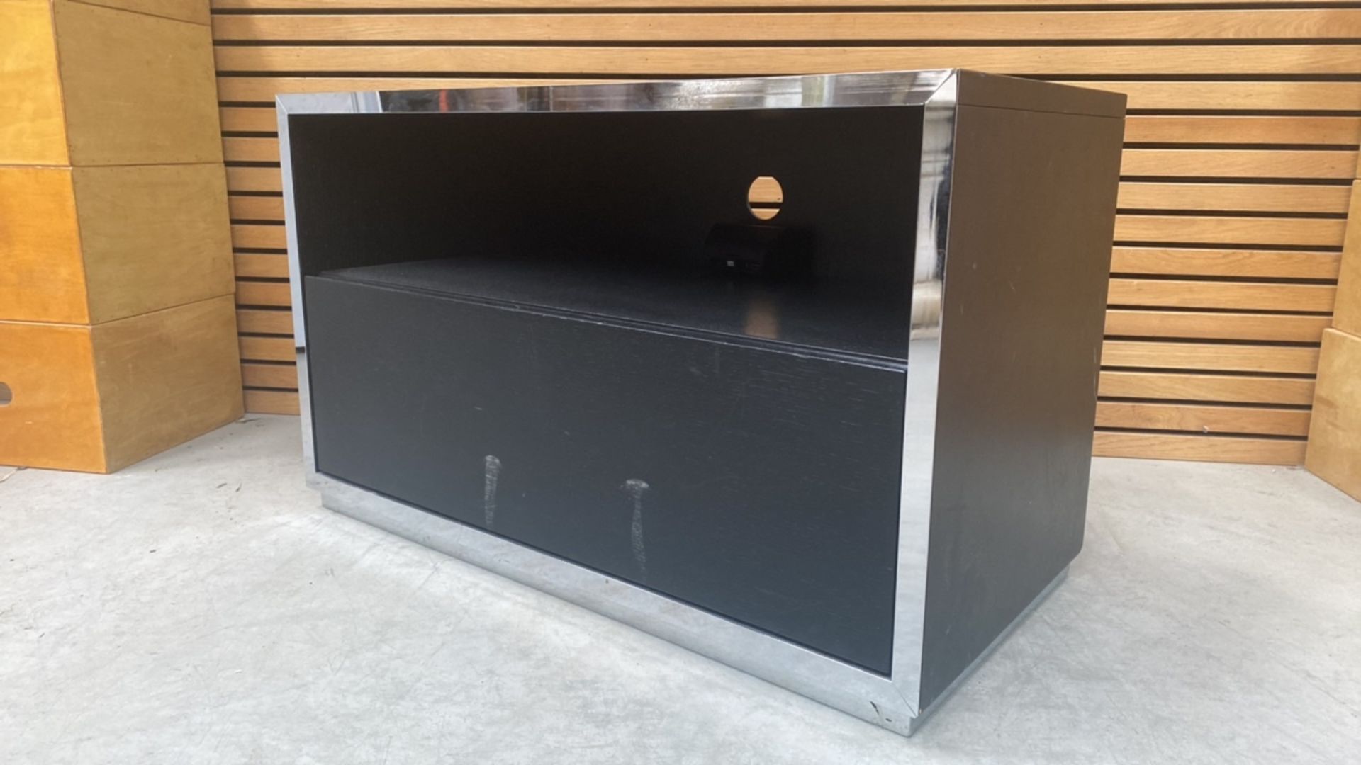 Black Wooden Storage Unit - Image 4 of 4