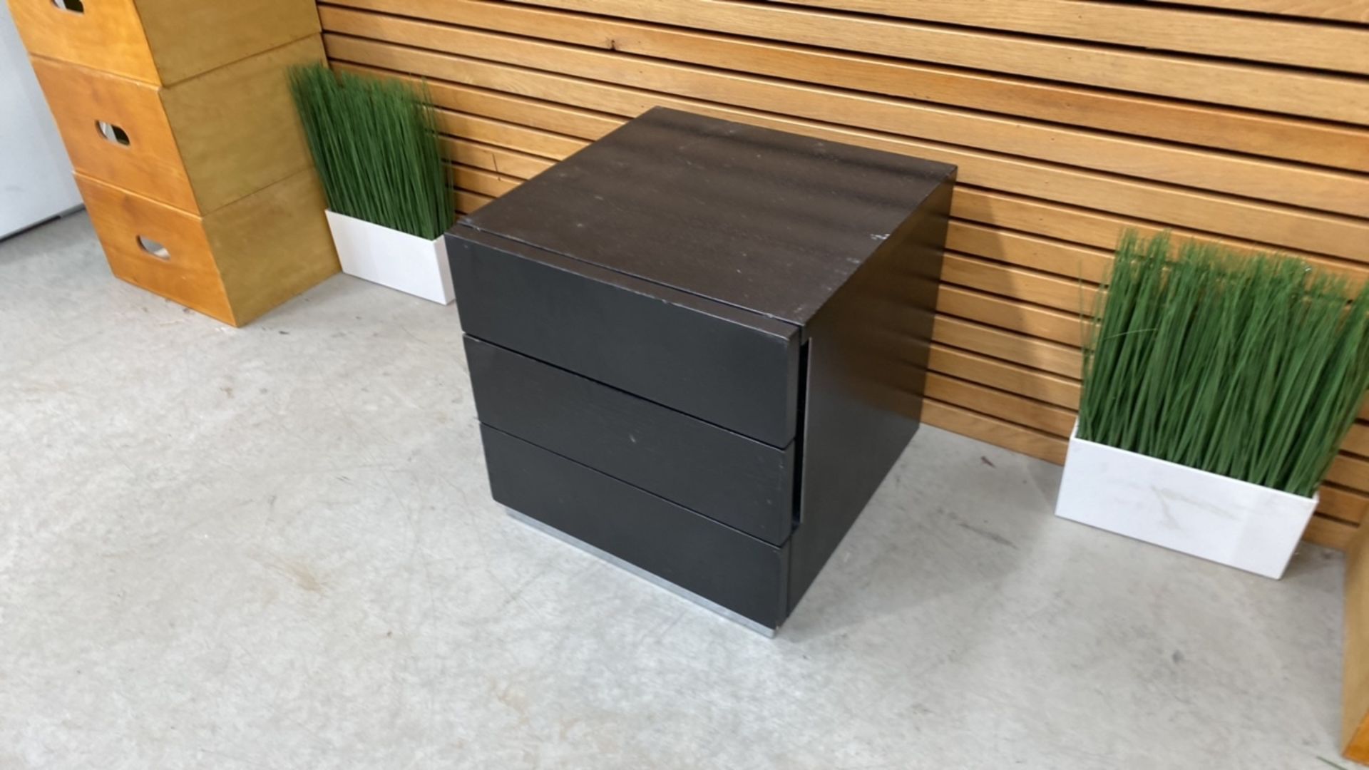 Black Wooden Side Table With 2 Draws - Image 4 of 5
