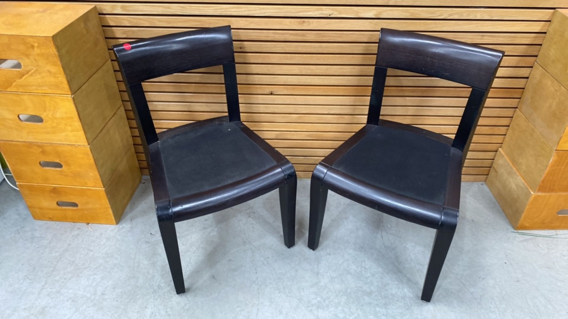 Set Of Two Black Wooden Framed And Upholstered Cha - Image 2 of 4