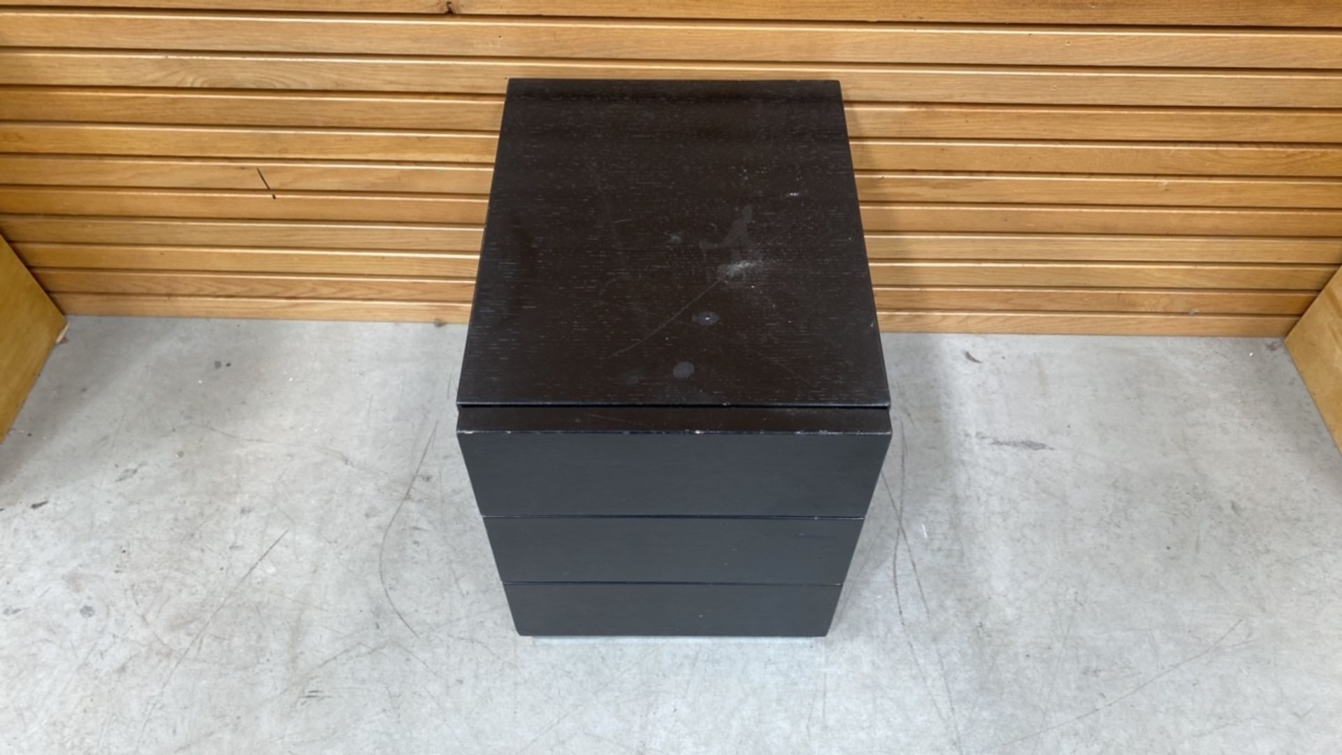 Black Wooden Side Table With 2 Draws - Image 2 of 3