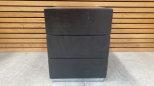 Black Wooden Side Table With 2 Draws