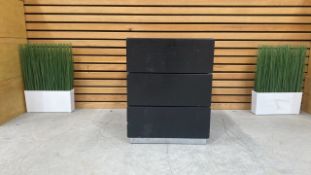 Black Wooden Side Table With 2 Draws