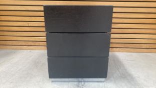 Black Wooden Side Table With 2 Draws