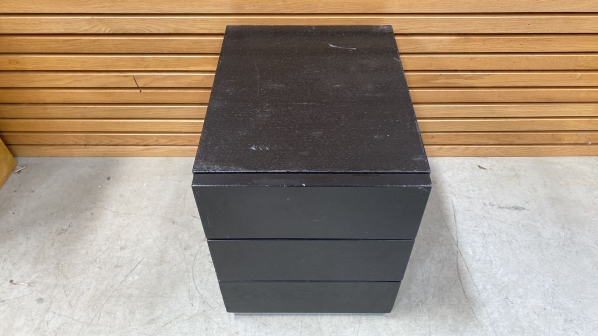 Black Wooden Side Table With 2 Draws - Image 2 of 3