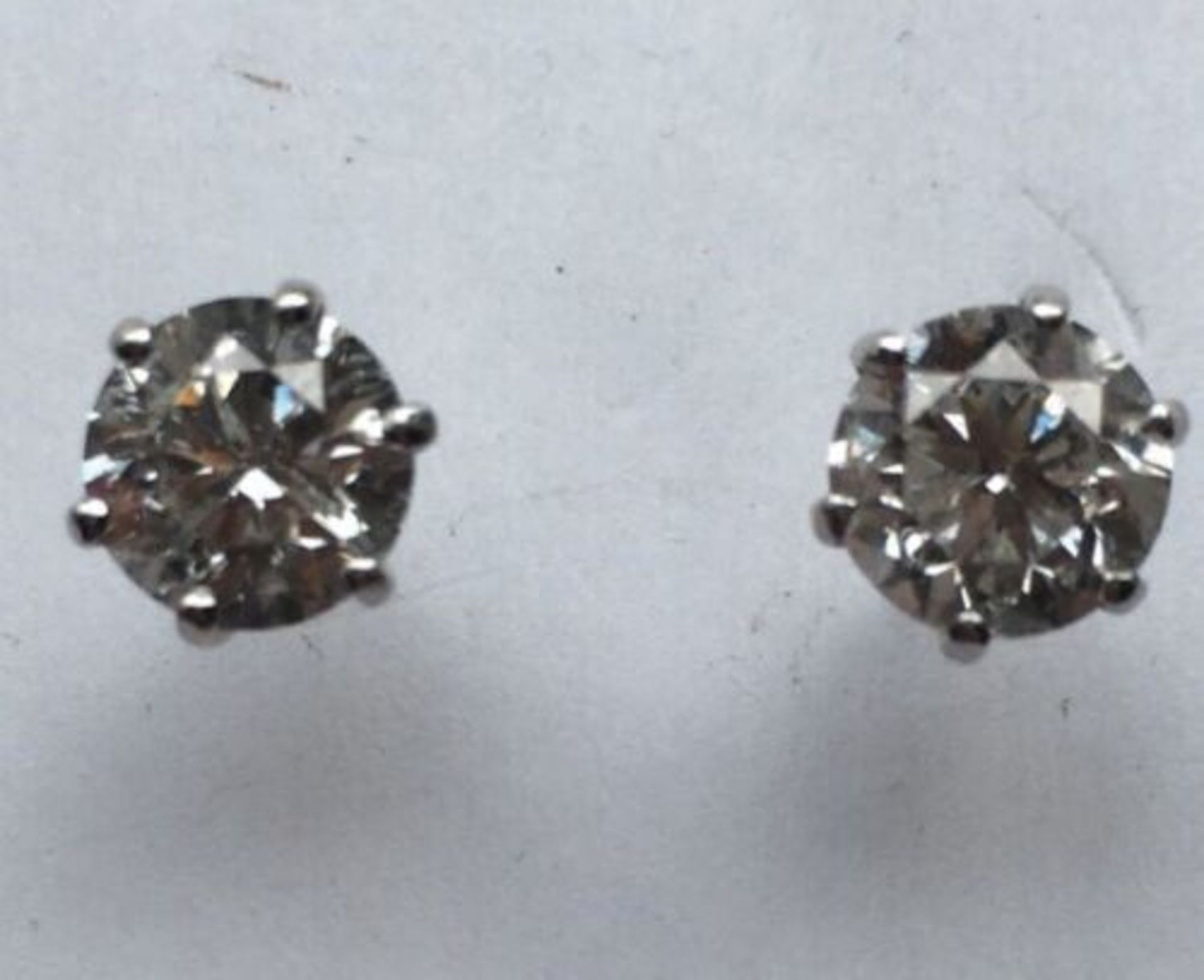 3.60ct Diamond Solitaire Earrings 18ct Gold Studs - Image 5 of 12
