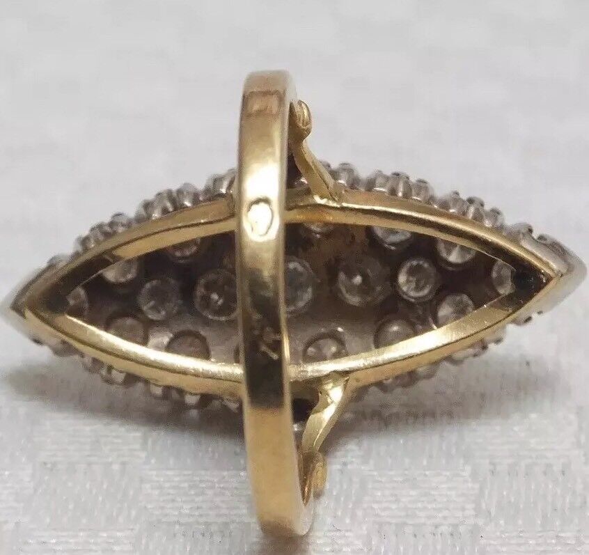 Vintage 18CT Gold Diamond Marquise Cocktail Ring - Image 4 of 4