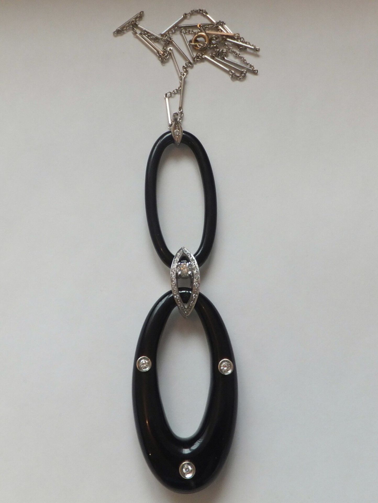 Antique Diamond Onyx Pendant