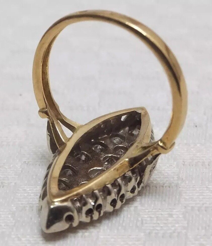 Vintage 18CT Gold Diamond Marquise Cocktail Ring - Image 3 of 4