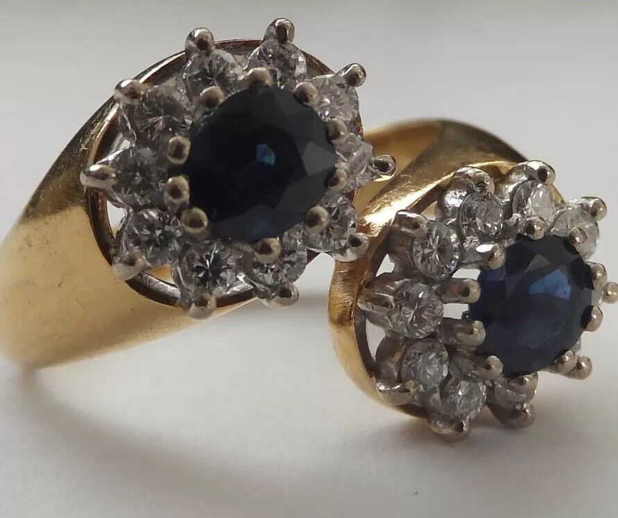 Vintage 18ct Gold Sapphire & Diamond Ring - Image 6 of 6