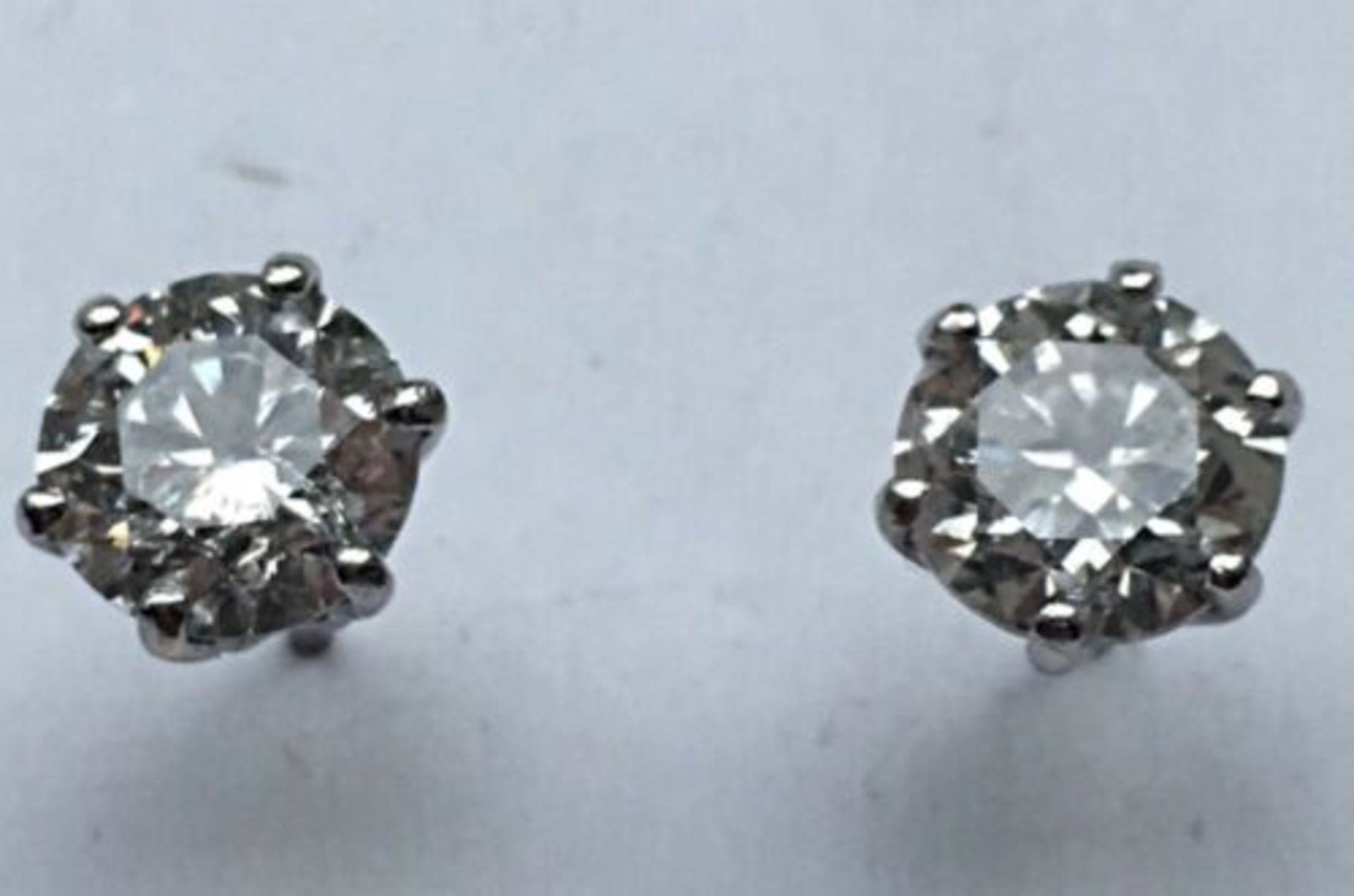 3.60ct Diamond Solitaire Earrings 18ct Gold Studs - Image 10 of 12