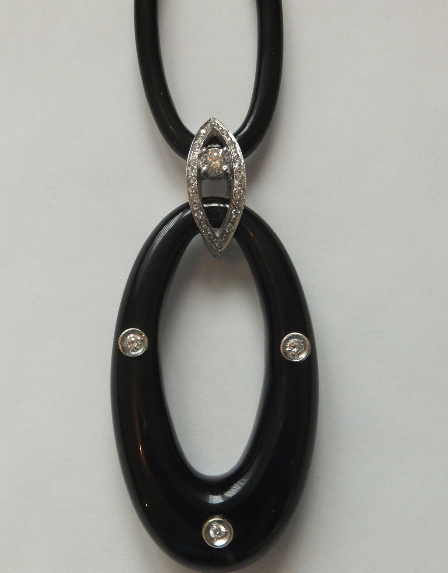 Antique Diamond Onyx Pendant - Image 4 of 10
