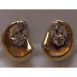 Antique 18ct Gold Cushion Cut Diamond Earrings