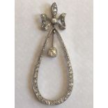 Antique Platinum 18ct Gold Diamond Pendant