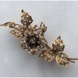 Victorian 18ct Gold Diamond En Tremblant Brooch French Antique