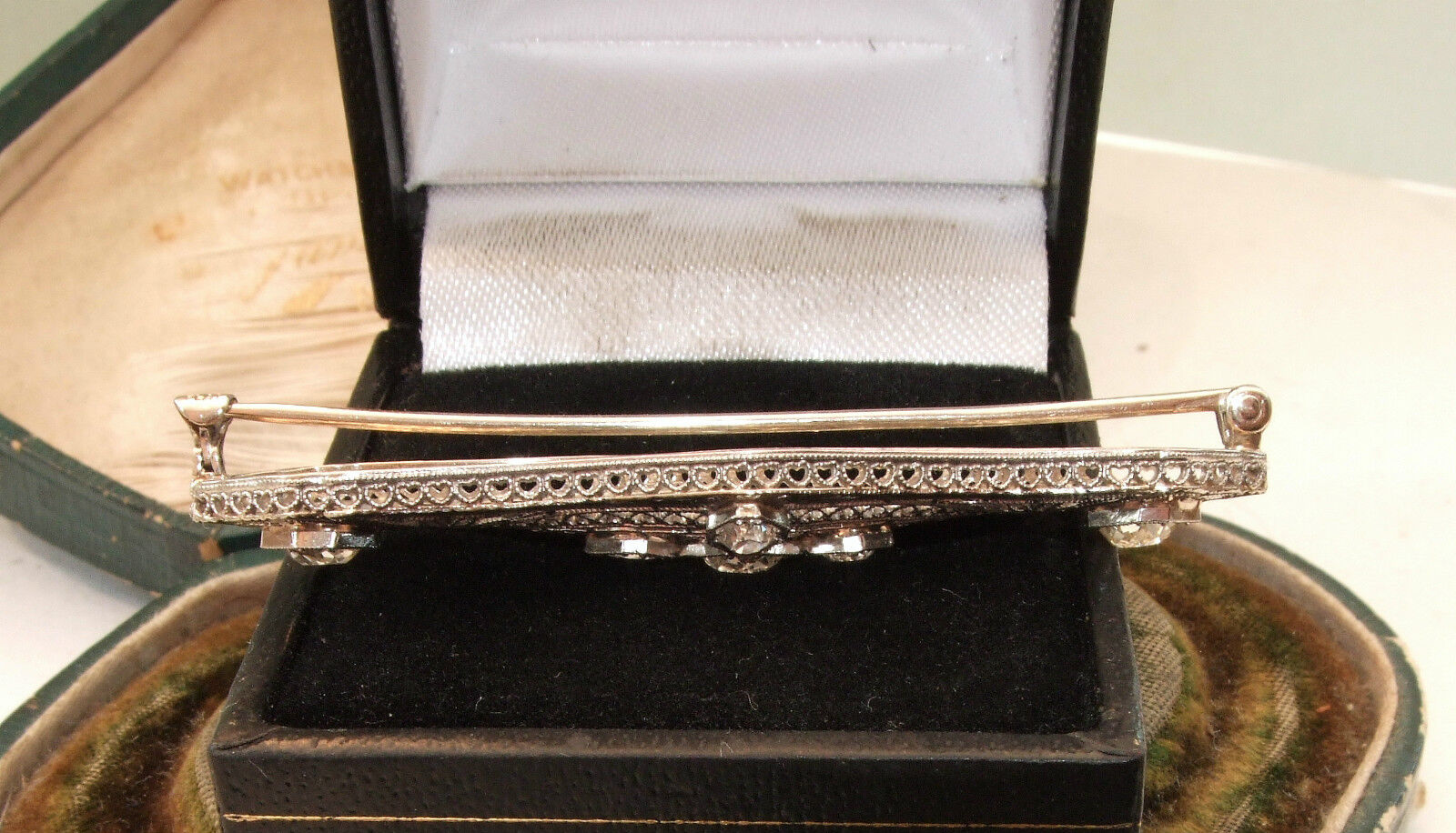 Antique Platinum Diamond Art Deco Gold Brooch - Image 4 of 6