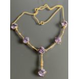 Antique Gold Alexandrite Necklace Rose Gold 9ct