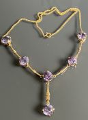 Antique Gold Alexandrite Necklace Rose Gold 9ct