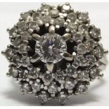 Vintage 18ct White Gold 1.75 ctt Diamond Cluster Ring