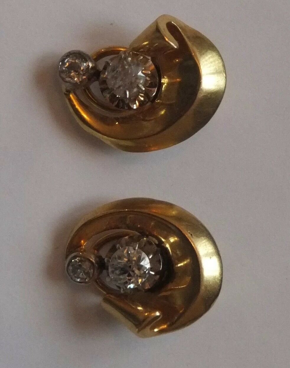 Antique 18ct Gold Cushion Cut Diamond Earrings - Image 3 of 5