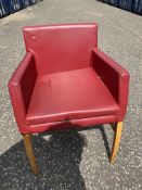 Red leather dining chair