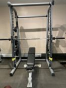 Smith Machine - Life fitness bench and weight plates