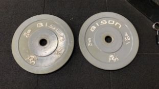Bison 5Kg Bumper Weight Plate X2