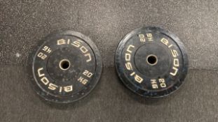 Bison 20Kg Bumper Weight Plate X2 (Patterned)