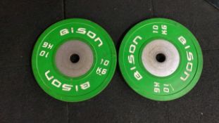 Bison 10Kg Bumper Weight Plate X2