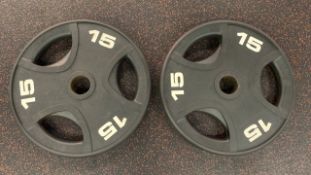 15Kg Bumper Weight Plate X2