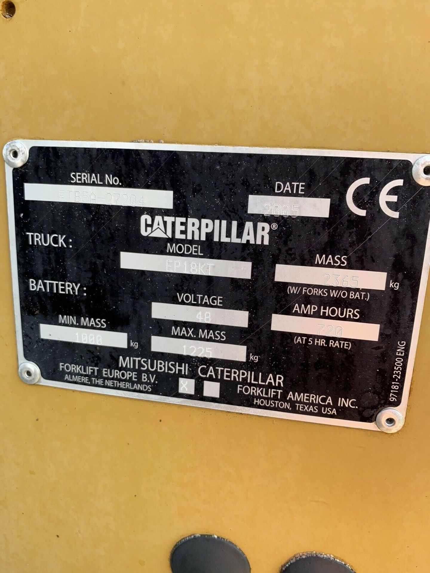 Cat 1.8 Tonne Electric forklift truck - Image 2 of 5